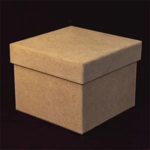 Caja regalo con tapa en MDF 5 Caja regalo con tapa en MDF en crudo de 15 x 15 x 10 cm