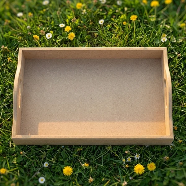 Bandeja en madera MDF 2 Cajas en MDF Bandeja de 40 x 30 x 8 cm vista superior