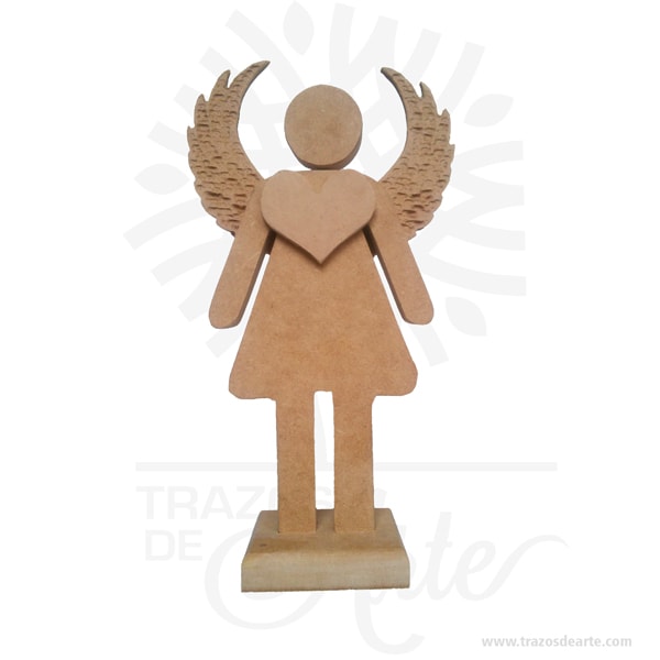 Figura ángel mujer en madera MDF 18 mm 2 Trazos de Arte