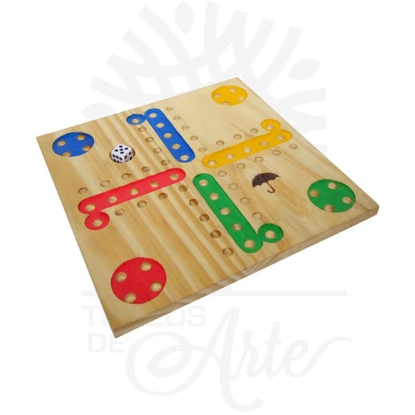 Juego de mesa parchis en madera de pino,  es un juego de estrategia para 2-3-4 jugadores, viene con un tablero anti-vibración que se incrusta en la tapa, juego de mesa que mejora tu razonamiento,  atención y  manera de pensar lógica, se puede personalizar. El parchís es un juego de mesa derivado del pachisi y similar al ludo, al parqués y al parcheesi. El objetivo del juego es que cada jugador lleve sus fichas desde la salida hasta la meta intentando, en el camino, comerse a las demás. El primero en conseguirlo será el ganador. ¡Entrena tu destreza mental de una manera divertida! Ideal para viajes las fichas se quedan fijas en el tablero. Es un juego de diversión agradable . El juego se compone de un tablero de madera, 16 fichas de 4 colores y un dado. El objetivo es desplazar las 4 fichas hacia la columna final «Casa» (en el medio) que corresponde al color. Juego de mesa parchis en madera de pino Tamaño 24 × 24 x 4 cm. Material: Pino de alta calidad de 12 mm. Tapa en triple de pino de 6,5 y triplex de Okume de 3,2 mm. Color: Descripción en foto. Pintado a mano. Este producto puede ser personalizado. El precio incluye personalización. Fecha estimada de entrega: De 3 a 5 días habiles (en Bogotá, Medellín, Cali), al resto del  país de 5 a 14 días. Vendido y enviado por: Trazos de Arte. Envió rápido y seguro. Personalización Realiza un pedido personalizado, podemos agregar lo que desees, como nombre, fecha, frase, logotipo, imagen o empaque regalo. Ofrecemos: Grabado por láser, grabado CNC Router, sublimado o papel adhesivo, el precio varía según el tipo de personalización que desee, encontrara más información en Servicios en nuestro menú secundario. Si desea cotizar o tiene preguntas presione el botón Cotizar personalización con gusto las responderemos. ¿Como comprar? Selecciona tu producto. Si tienes alguna duda por favor escríbenos. Haz clic en el botón de compra y la cantidad que deseas. Ingresa los datos de facturación y entrega. Realiza el pago de tu pedido. Recibe el pedido en tu domicilio. En nuestra plataforma encontrarás el método de pago que más se ajusta a tu necesidad.