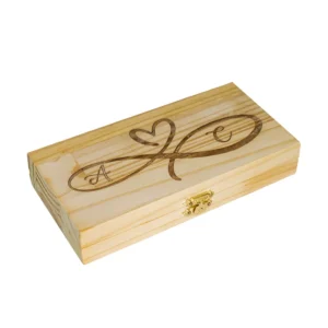 Caja estuche en madera para anillos de compromiso | Trazos de Arte