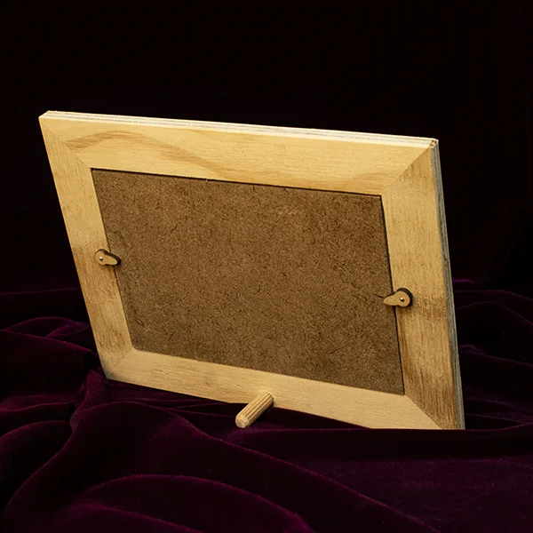 Portaretrato para mesa en triplex de pino 3 Parte posterior de portaretrato para mesa en triplex de pino