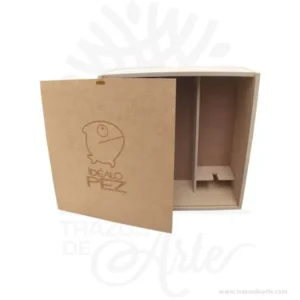 Caja en MDF vino y dos copas | Trazos de Arte Caja en MDF vino y dos copas