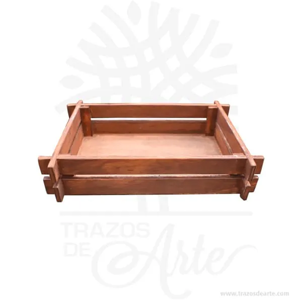 Caja tipo bandeja pintada envejecida | Trazos de Arte Caja bandeja envejecida 20 x 30 x 7 cm