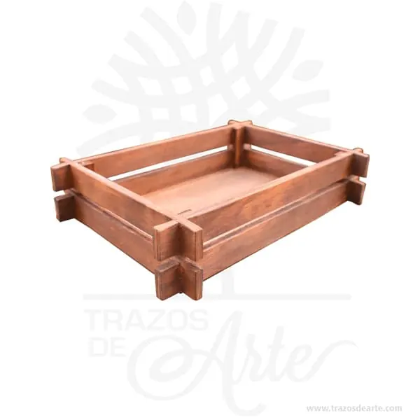 Caja tipo bandeja pintada envejecida | Trazos de Arte Caja tipo bandeja pintada envejecida