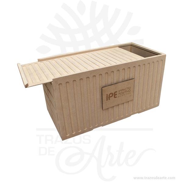 Caja ancheta contenedor en MDF de 20 x 38 x 20 cm - Precio COP