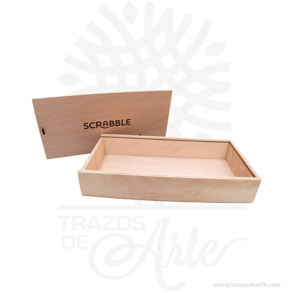 Caja en madera de pino de 40 x 20 x 6 cm - Precio COP