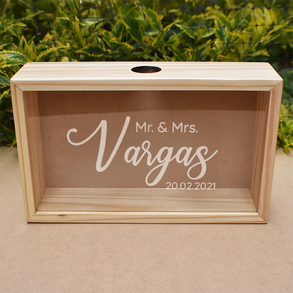 Caja para Corchos de 30 x 8 x 18 cm 1 Caja para corchos en madera con acrílico transparente vista frontal