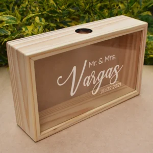 Caja para Corchos de 30 x 8 x 18 cm 5 Caja para corchos en madera vista tres cuartos lateral derecha