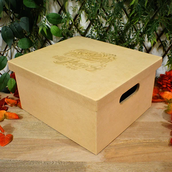Caja regalo en MDF personalizada 2 Caja regalo en MDF personalizada vista tres cuartos izquierda