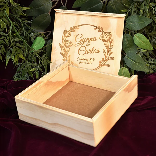 Caja de Madera Tapa Corrediza 3 Caja de madera con tapa corrediza personalizada abierta fabricada en triplex de pino