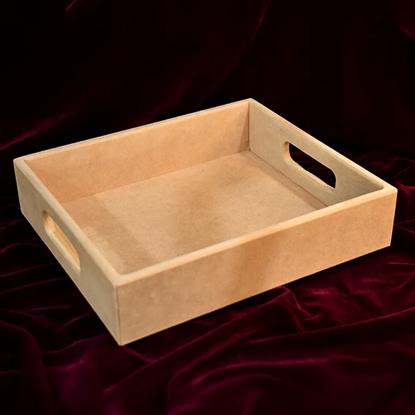 bandeja en mdf para desayunos vista tres cuartos derecha acabado natural