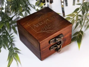 Caja de anillo en triplex de pino