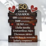 Letrero de Aniversario en Madera Personalizado para Pareja