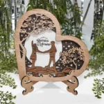 Corazón en Madera Personalizado para Pareja con Base